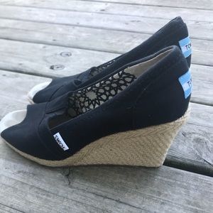 Toms Black Wedge Shoe